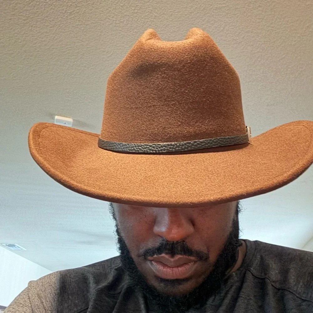 Brown Cowboy Hat with Black Band - Picture 3 of 4